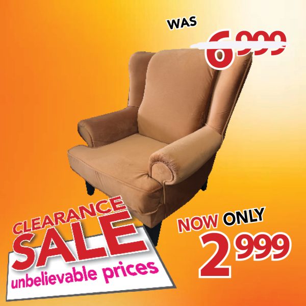 Verona Wingback Chair - Velvet Orange