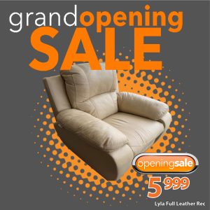 Lyla Full Leather Recliner - Cream