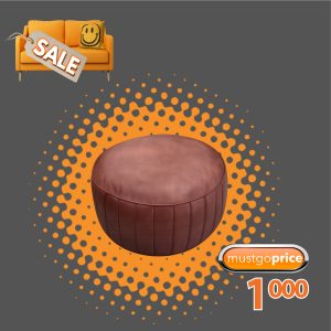 Leather pouffe